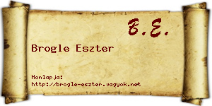Brogle Eszter névjegykártya